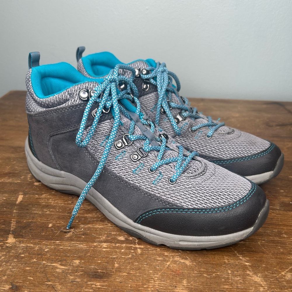 Vionic Cypress Trail Walker Shoes Women Size 9.5 teal blue and gray